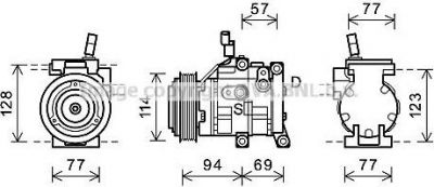 Prasco HYK320 компрессор, кондиционер на KIA RIO III (UB)