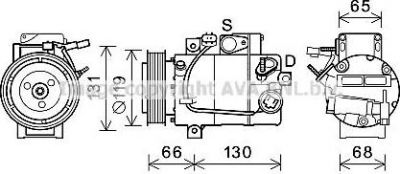 Prasco HYK340 компрессор, кондиционер на HYUNDAI SANTA FE III (DM)