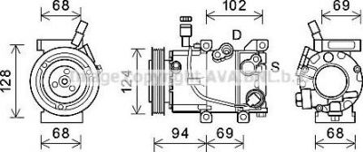 Prasco HYK442 компрессор, кондиционер на HYUNDAI i30 (GD)