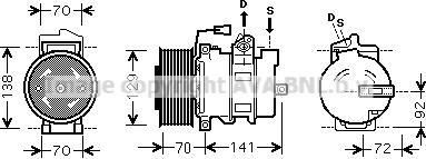 Prasco MEK250 компрессор, кондиционер на MERCEDES-BENZ ACTROS MP2 / MP3