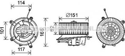 Prasco MS8624 электродвигатель, вентиляция салона на MERCEDES-BENZ C-CLASS (W202)
