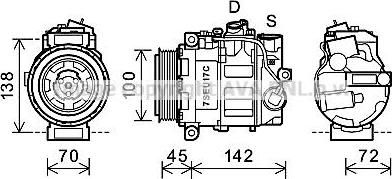 Prasco MSAK613 компрессор, кондиционер на MERCEDES-BENZ S-CLASS (W220)