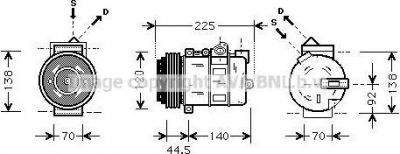 Prasco MSK369 компрессор, кондиционер на MERCEDES-BENZ SPRINTER 4-t фургон (904)