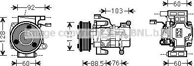 Prasco MZK251 компрессор, кондиционер на MAZDA 3 седан (BK)