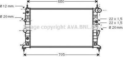 Prasco OL2222 радиатор, охлаждение двигателя на OPEL VECTRA B универсал (31_)