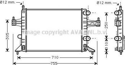 Prasco OL2303 радиатор, охлаждение двигателя на OPEL CORSA C фургон (F08, W5L)