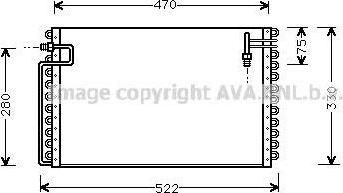 Prasco OL5210 конденсатор, кондиционер на OPEL ASTRA F универсал (51_, 52_)