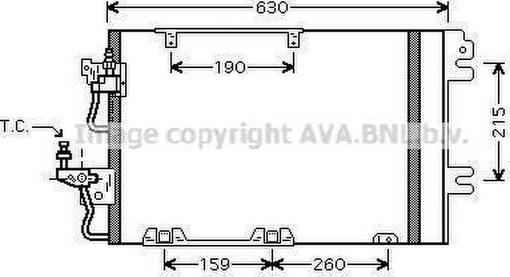 Prasco OL5367D конденсатор, кондиционер на OPEL ASTRA H (L48)