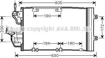Prasco OL5454D конденсатор, кондиционер на OPEL ASTRA H (L48)
