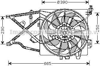 Prasco OL7505 вентилятор, охлаждение двигателя на OPEL VECTRA B (36_)