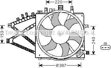 Prasco OL7521 вентилятор, охлаждение двигателя на OPEL CORSA C фургон (F08, W5L)