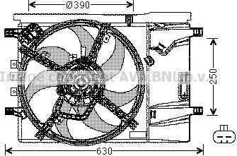 Prasco OL7539 вентилятор, охлаждение двигателя на OPEL CORSA D