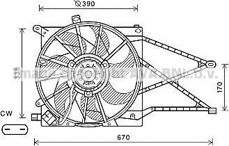 Prasco OL7603 вентилятор, охлаждение двигателя на OPEL ASTRA H (L48)