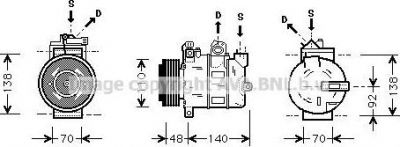 Prasco OLAK356 компрессор, кондиционер на OPEL ZAFIRA A (F75_)