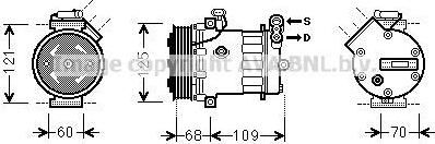 Prasco OLK475 компрессор, кондиционер на OPEL CORSA C фургон (F08, W5L)