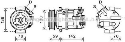 Prasco OLK579 компрессор, кондиционер на OPEL INSIGNIA седан