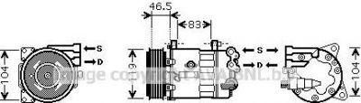 Prasco PEK326 компрессор, кондиционер на PEUGEOT 407 (6D_)