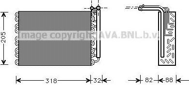 Prasco PEV007 испаритель, кондиционер на PEUGEOT 405 I Break (15E)