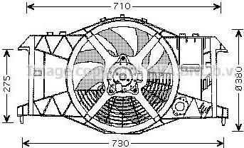 Prasco RT7533 вентилятор, охлаждение двигателя на RENAULT LAGUNA I (B56_, 556_)