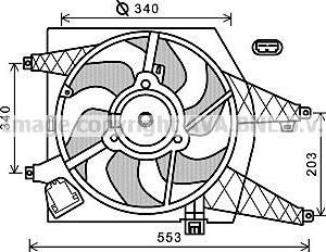 Prasco RT7548 вентилятор, охлаждение двигателя на RENAULT CLIO Grandtour (KR0/1_)