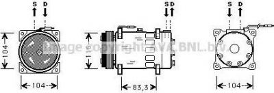 Prasco RTK075 компрессор, кондиционер на RENAULT CLIO I (B/C57_, 5/357_)