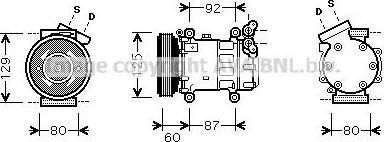 Prasco RTK080 компрессор, кондиционер на RENAULT CLIO II (BB0/1/2_, CB0/1/2_)