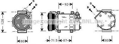 Prasco RTK281 компрессор, кондиционер на RENAULT CLIO II (BB0/1/2_, CB0/1/2_)