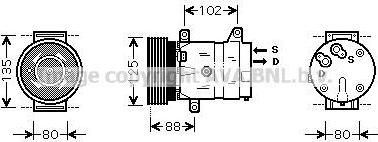 Prasco RTK367 компрессор, кондиционер на RENAULT MEGANE I Cabriolet (EA0/1_)