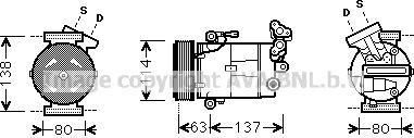 Prasco RTK437 компрессор, кондиционер на RENAULT MEGANE II (BM0/1_, CM0/1_)