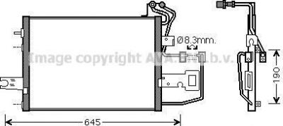 Prasco SA5015 конденсатор, кондиционер на VW CADDY II пикап (9U7)