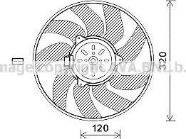 Prasco SB7504 вентилятор, охлаждение двигателя на SAAB 9-3 кабрио (YS3F)