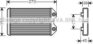 Prasco TO6369 теплообменник, отопление салона на TOYOTA COROLLA (_E11_)