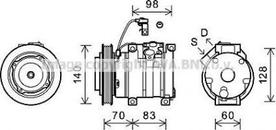 Prasco TOK630 компрессор, кондиционер на LEXUS IS I (JCE1_, GXE1_)