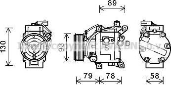 Prasco TOK667 компрессор, кондиционер на TOYOTA COROLLA Verso (ZDE12_, CDE12_)