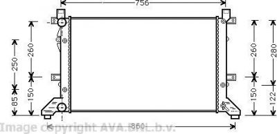 Prasco VW2155 радиатор, охлаждение двигателя на VW LT 28-46 II c бортовой платформой/ходовая часть (2DC, 2DF, 2