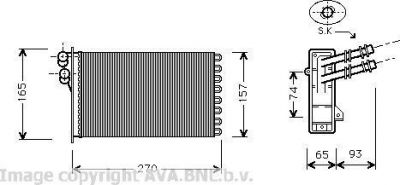 Prasco VW6173 теплообменник, отопление салона на VW GOLF IV (1J1)