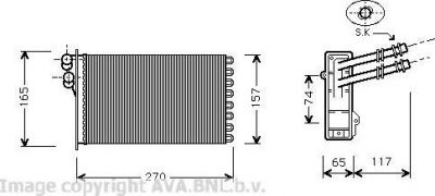 Prasco VW6175 теплообменник, отопление салона на VW GOLF IV (1J1)