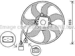 Prasco VW7534 вентилятор, охлаждение двигателя на SKODA SUPERB (3T4)