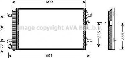 Prasco VWA5183D конденсатор, кондиционер на SEAT ALHAMBRA (7V8, 7V9)