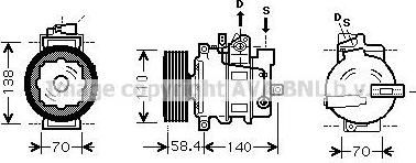 Prasco VWAK265 компрессор, кондиционер на VW TOUAREG (7P5)