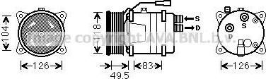 Prasco VWAK303 компрессор, кондиционер на VW GOLF III (1H1)