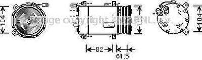 Prasco VWK167 компрессор, кондиционер на VW POLO CLASSIC (6KV2)