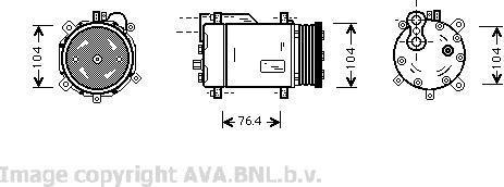 Prasco VWK170 компрессор, кондиционер на VW POLO Variant (6KV5)