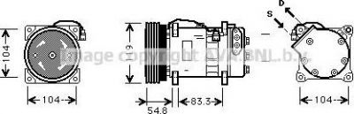 Prasco VWK281 компрессор, кондиционер на VW TRANSPORTER V c бортовой платформой/ходовая часть (7JD, 7JE,