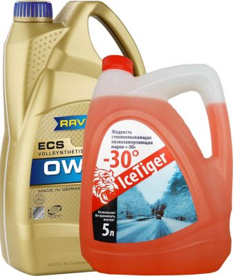 RAVENOL 4014835841826 Набор ECS EcoSynth SAE 0W-20 ( 5л) new+ Ice Tiger -30 (5л)