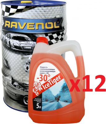RAVENOL 4014835841963 Набор Super Synthetik Oel SSL SAE 0W-40 (60л) цвет+ Ice Tiger -30 (5л)*12