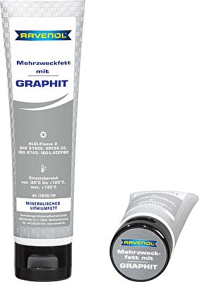 RAVENOL 4014835844391 Смазка с графитом Mehrzweckfett m. Graphit ( 0,1кг) new