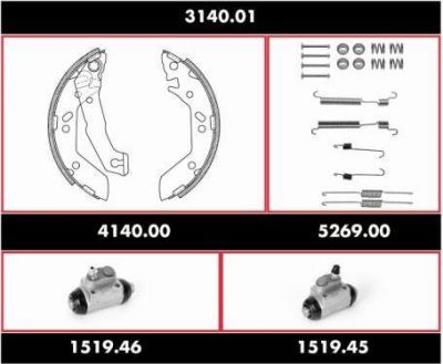 Remsa 3140.01 комплект тормозов, барабанный тормозной механизм на HYUNDAI ACCENT II седан (LC)