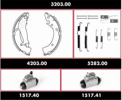 Remsa 3203.00 комплект тормозов, барабанный тормозной механизм на HYUNDAI GETZ (TB)