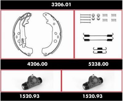 Remsa 3206.01 комплект тормозов, барабанный тормозной механизм на FIAT DOBLO вэн (223, 119)